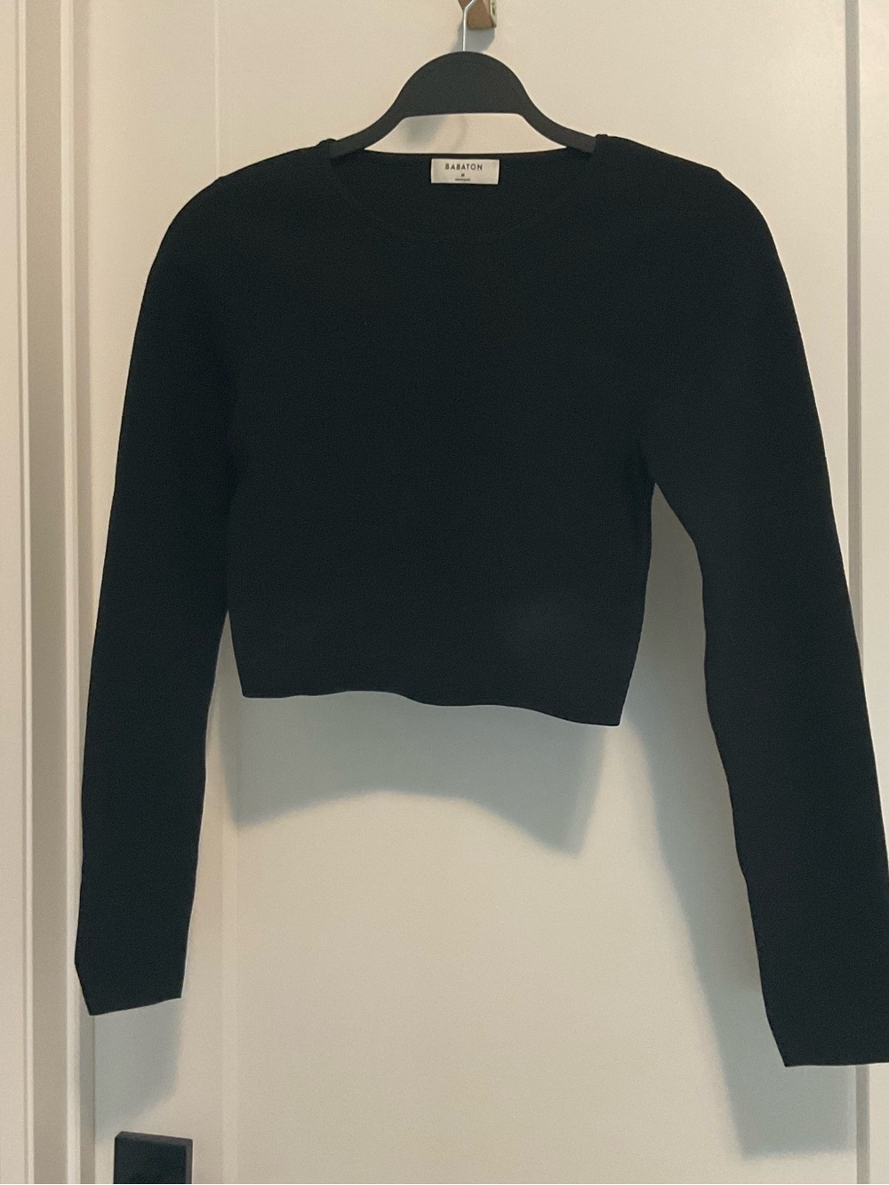 Babaton Black Crewneck Knit Top